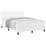 vidaXL Cadre de lit avec matelas Blanc 160 x 200 cm Faux cuir
