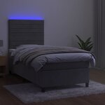 vidaXL Sommier à lattes de lit matelas LED Gris clair 80x200cm Velours
