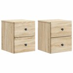 vidaXL Cabinet de chevet mural 2 Pièces Chêne Sonoma 34 5 x 33 x 40 cm