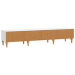 vidaXL Meuble TV Blanc brillant 147 x 34 5 x 30 cm Bois d'ingénierie
