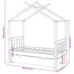 vidaXL Cadre de lit enfant avec tiroir blanc pin massif 70x140 cm