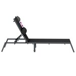 vidaXL Chaise Longue Noire Acier  Textilène Simple Accoudoirs réglables