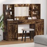 vidaXL Ensemble de Coiffeuse 3 Pièces Chêne fumé 78.5 x 41 x 135 cm