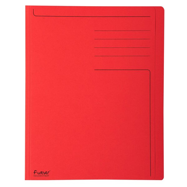 Chemise Rigide À Bord Décalé Forever® 280g/m2 Avec Impression - 24x32cm - Rouge - X 100 - Exacompta