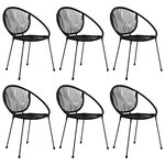 vidaXL Ensemble à dîner d'extérieur 7 Pièces Rotin PVC Noir