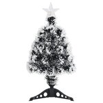vidaXL Arbre de Noël pré-éclairé vert et blanc 64 cm fibre optique