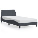 vidaXL Cadre de lit sans matelas gris foncé 100x200 cm velours
