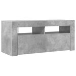 vidaXL Meuble TV avec lumières LED gris béton 90x35x40 cm