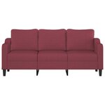 vidaXL Canapé à 3 places Rouge bordeaux 180 cm Tissu