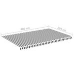 vidaXL Tissu de remplacement pour auvent Anthracite et blanc 5x3 m