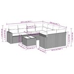 vidaXL Salon de jardin avec coussins 9 Pièces beige résine tressée