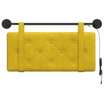 vidaXL Tête de lit suspendue Avec lumière LED Jaune Velours