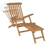 vidaXL Chaises de terrasse avec repose-pied 2 Pièces Bois de teck solide