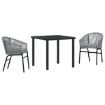 vidaXL Ensemble de salle à manger de jardin 3 pièces - Rattan poly gris