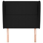vidaXL Tête de lit avec oreilles Noir 83x23x118/128 cm Tissu
