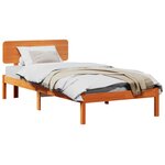 vidaXL Cadre de lit avec tête de lit Brun cire 75 x 190 cm Pin massif