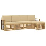 vidaXL Ensemble de canapés d'extérieur 5 pc Blanc et Beige Polyester