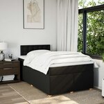 vidaXL Sommier à lattes de lit avec matelas noir 120x190 cm tissu