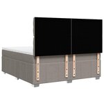 vidaXL Sommier à lattes de lit avec matelas Taupe 200x200 cm Tissu