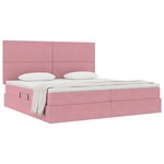 vidaXL Lit avec rangement et matelas Rose 200 x 200 cm Velours