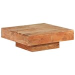 vidaXL Table basse 80x80x28 cm Bois d'acacia massif