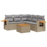 vidaXL Salon de jardin avec coussins 6 Pièces beige résine tressée