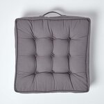 Coussin d'assise rehausseur en coton Gris ardoise  50 x 50 x 10 cm - HOMESCAPES