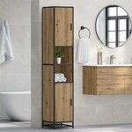 vidaXL Cabinet de salle de bain chêne artisanal 35 x 37 5 x 188 5 cm