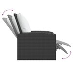 vidaXL Fauteuil inclinable de jardin avec coussins noir résine tressée