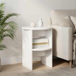 vidaXL Meuble d'appoint 2 Pièces Blanc Brillant Ø40 x 50 cm