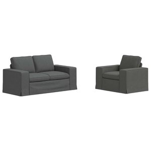 vidaXL Ensemble de Canapés 2 pc Gris foncé tissu