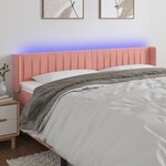 vidaXL Tête de lit à LED Rose 183x16x78/88 cm Velours