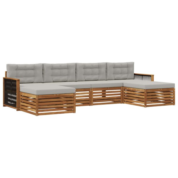 vidaXL Ensemble de canapés d'extérieur 6 pc Bois d'Acacia Massif