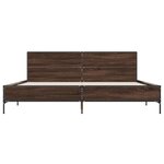 vidaXL Cadre de lit chêne marron 200x200 cm bois d'ingénierie et métal