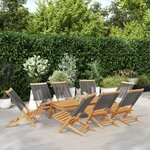vidaXL Chaises de jardin pliables lot de 8 gris bois d'acacia massif