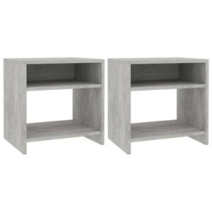vidaXL Tables de chevet 2 Pièces Gris béton 40x30x40 cm Bois d'ingénierie