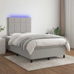 vidaXL Sommier à lattes de lit matelas LED gris clair 120x190 cm tissu
