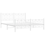 vidaXL Cadre de lit métal sans matelas et pied de lit blanc 183x213 cm