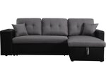 Canapé d'angle convertible/réversible "Axel" - 3 places - Noir/Gris