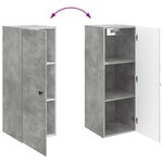 vidaXL Armoire Murale Gris béton 33 x 34 5 x 90 cm Bois d'ingénierie