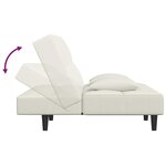 vidaXL Canapé-lit à 2 places avec deux oreillers crème velours