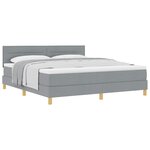 vidaXL Lit à ressorts avec matelas Gris clair 180 x 200 cm tissu