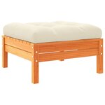 vidaXL Salon de jardin 4 Pièces avec coussins cire marron bois pin massif
