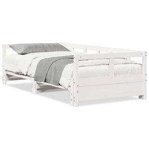 vidaXL Lit de jour sans matelas blanc 90x190 cm bois de pin massif