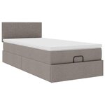 vidaXL Lit ottoman avec matelas taupe 90x200 cm tissu