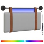 vidaXL Tête de lit suspendue Avec lumière LED Gris nuage PU antique