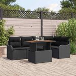 vidaXL Ensemble de canapé de jardin Manuel 6 Pièces Noir 100 x 55 x 73 cm