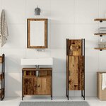 vidaXL Ensemble de mobilier de salle de bain avec porte 3 Pièces Marron