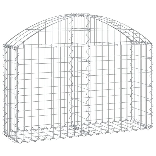 vidaXL Panier de gabions arqué 100x30x60/80 cm Fer galvanisé