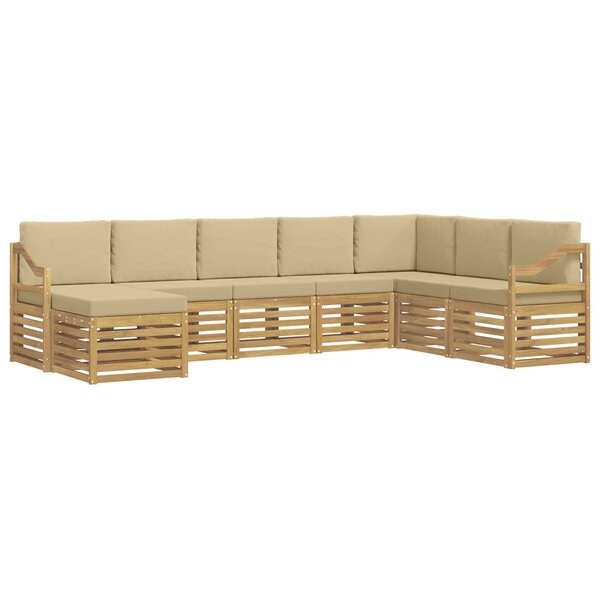 vidaXL Ensemble de canapés d'extérieur 8 pc Blanc et Beige Polyester